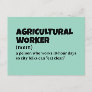 Humorous Farm Job Definition – Agricultural Worker Holiday Postcard