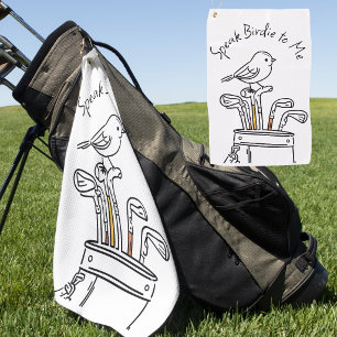 Humorous Father's Day Birdie Graphic Golf Towel