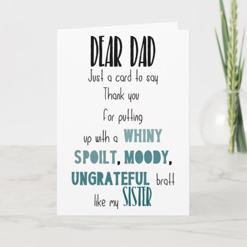 Humorous fathers day card