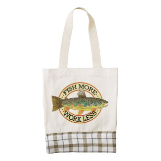Humorous Fish More Trout Fishing Zazzle HEART Tote Bag
