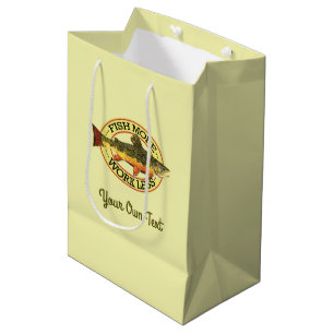 Humorous Fish More - Work Less Trout Fishing Medium Gift Bag