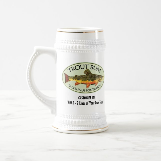 Humorous Fishing Beer Stein (Left)