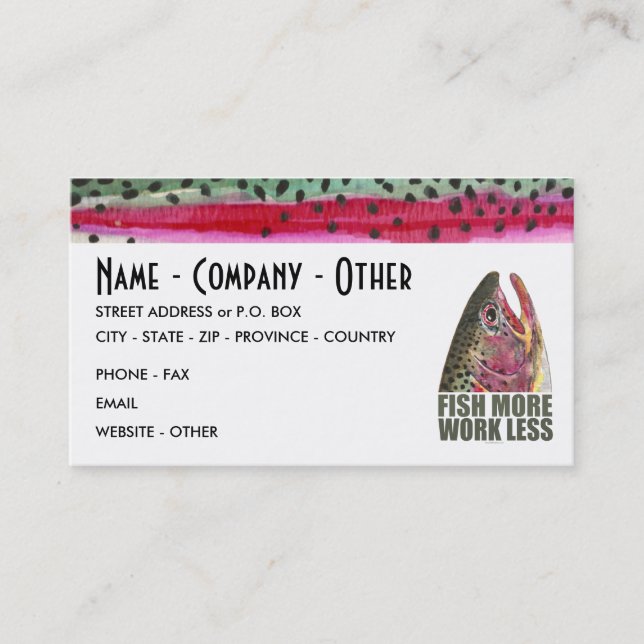 Humorous Fishing Business Card (Front)