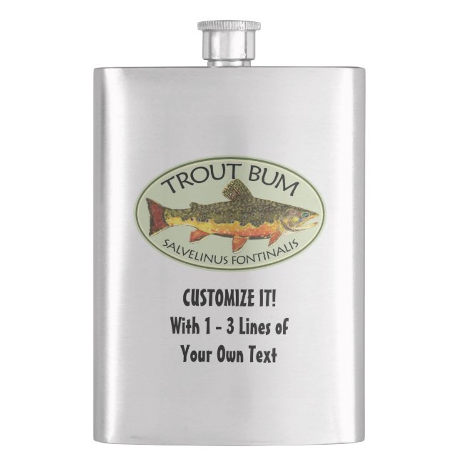 Humorous Fishing Hip Flask (Front)