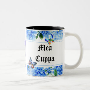Humorous Floral Catholic Mea Cuppa Two-Tone Coffee Mug