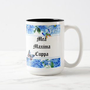 Humorous Floral Catholic Mea Cuppa Two-Tone Coffee Mug