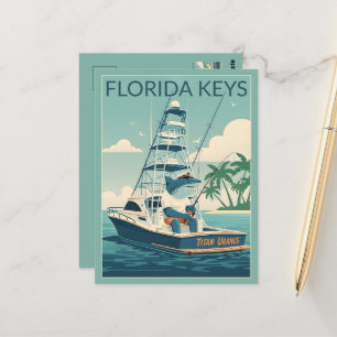Humorous Florida Keys WPA Art Postcard