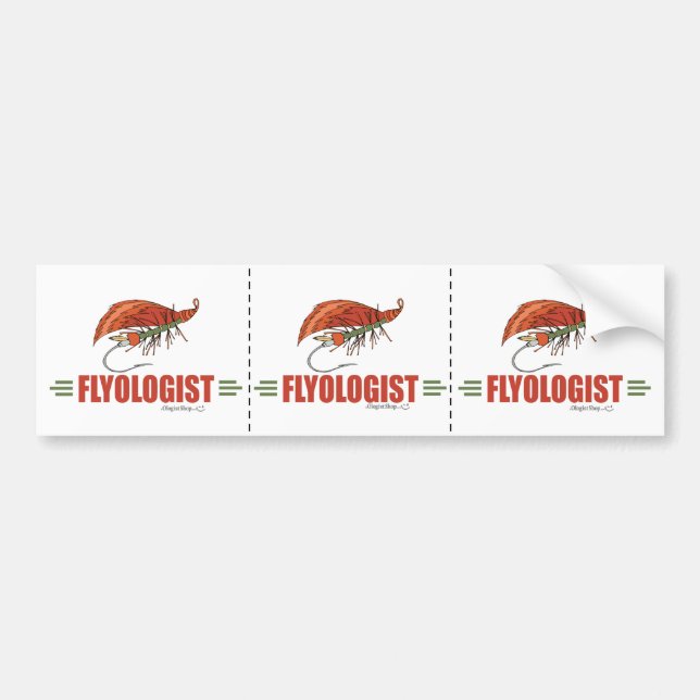 Humorous Fly Tying, Fly Fishing Bumper Sticker (Front)