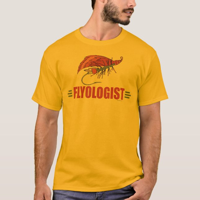 Humorous Fly Tying, Fly Fishing T-Shirt (Front)