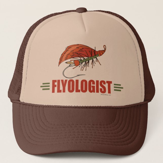 Humorous Fly Tying, Fly Fishing Trucker Hat (Front)