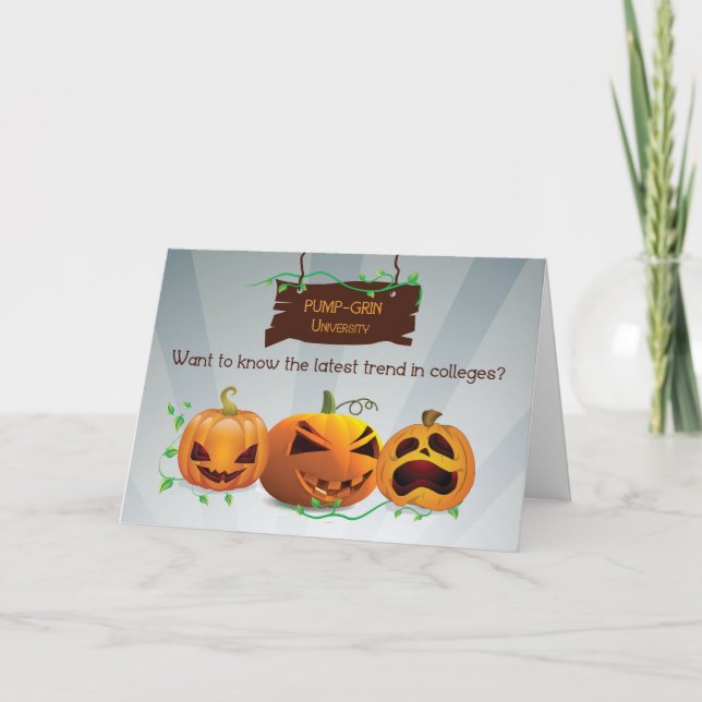 Humorous for College Student Halloween Pumpkins Card (Front)