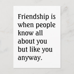 Humorous Friendship Quote Postcard