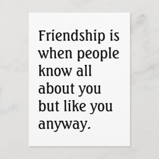 Humorous Friendship Quote Postcard