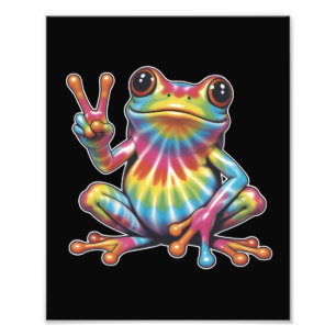 Humorous Frog Lover Tie-Dye Frog Peace Sign Hippie