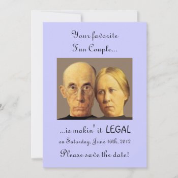 Humorous Fun Couple Unique Nerdy Save The Date by Swisstoons at Zazzle