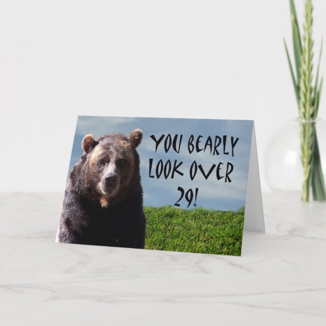Humorous Funny Bear Animal Birthday Card (Front)