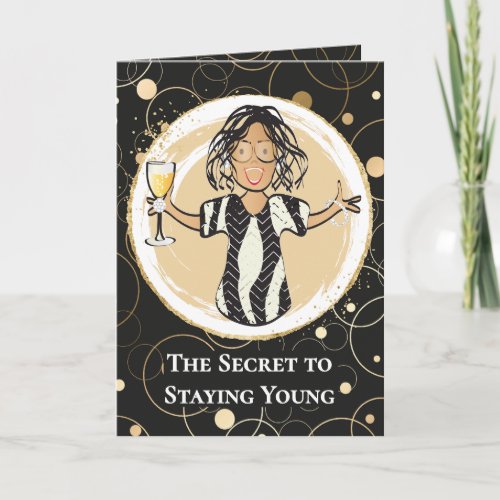 Humorous Funny Ethnic Female Cartoon Birthday  Card