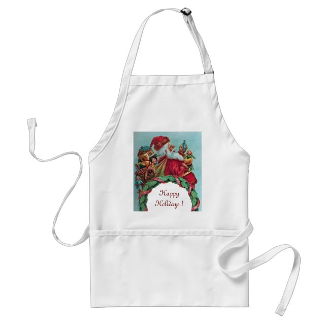 HUMOROUS FUNNY SANTA CHRISMAS CROWN ADULT APRON (Front)