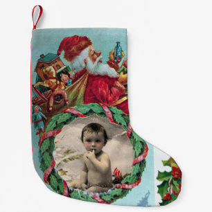 HUMOROUS FUNNY SANTA XMAS CROWN PHOTO TEMPLATE SMALL CHRISTMAS STOCKING