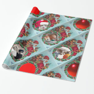 HUMOROUS FUNNY SANTA XMAS CROWN PHOTO TEMPLATE WRAPPING PAPER