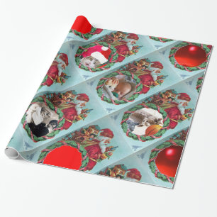 HUMOROUS FUNNY SANTA XMAS CROWN PHOTO TEMPLATE WRAPPING PAPER