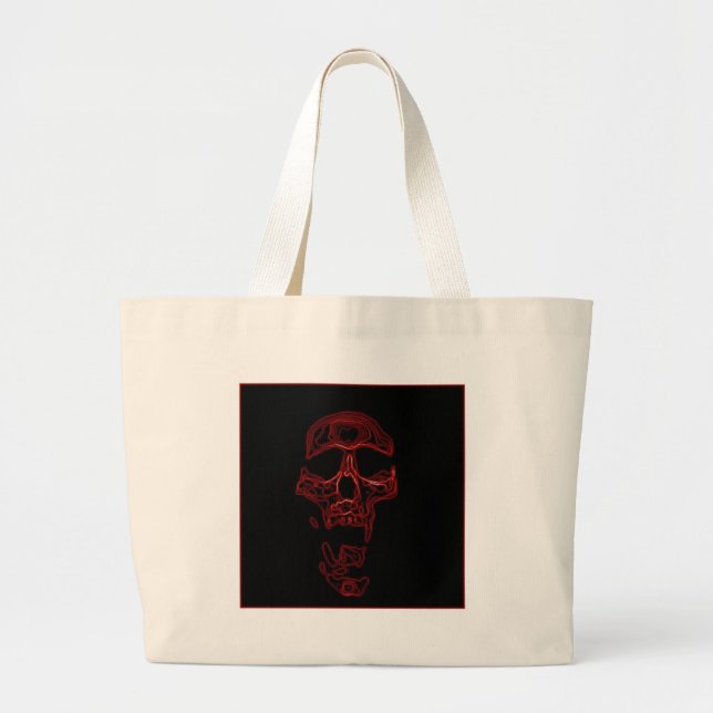 Humorous Funny Skull Large Tote Bag (Front)