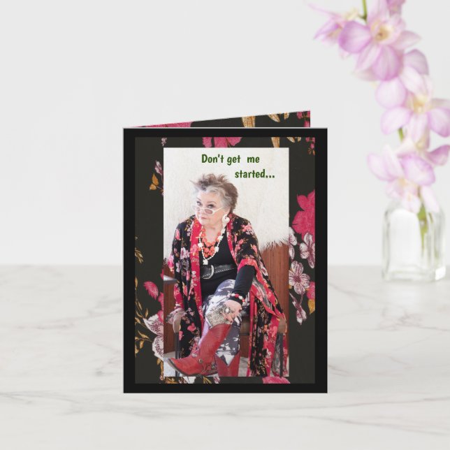 Humorous Gal with no brakes Card (Orchid)