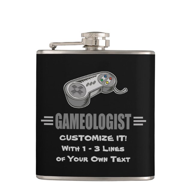 Humorous Gamer Hip Flask (Front)
