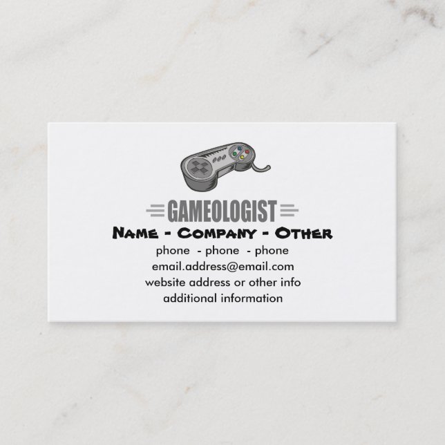 Humorous Gaming Business Card (Front)