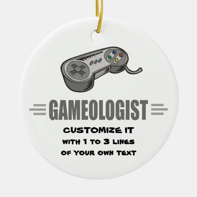 Humorous Gaming Ceramic Ornament (Front)