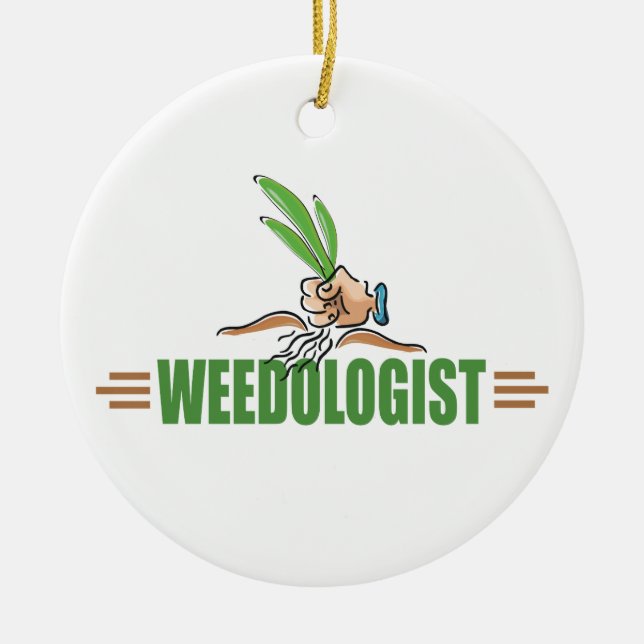 Humorous Gardening Ceramic Ornament (Front)