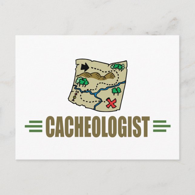 Humorous Geocaching Postcard (Front)