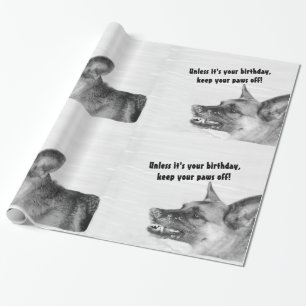 Humorous German Shepherd Gift Wrapping Paper