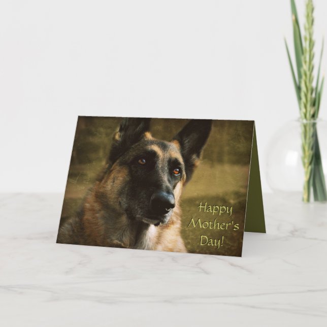 Humorous German Shepherd Mother's Day Card (Front)