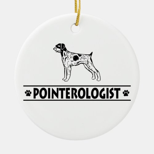 Humorous German Wirehaired Pointer Ceramic Ornament
