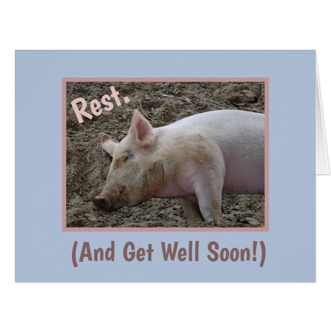 HUMOROUS GET WELL FROM GROUP/SLEEPING PIG CARDS (Front Horizontal)
