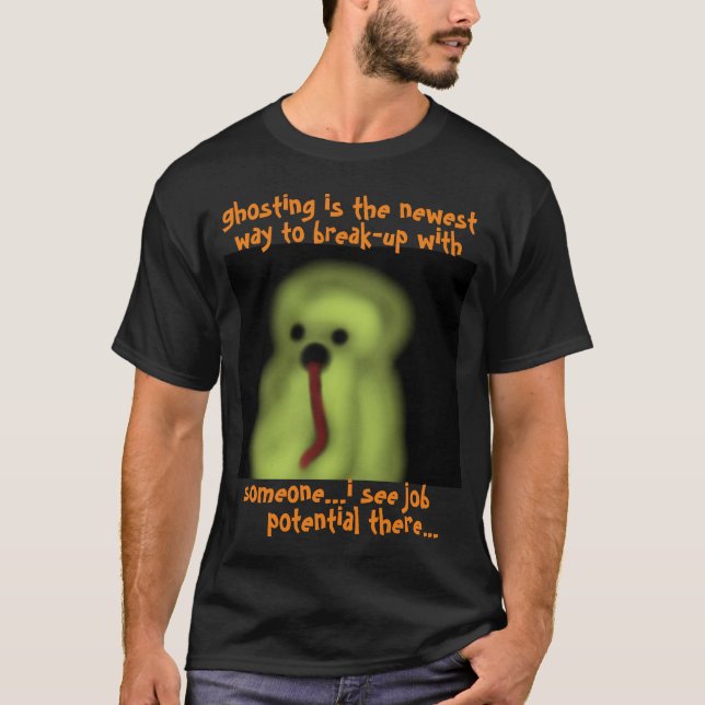 Humorous Ghost Marvin Job Potential In Ghosting T-Shirt (Front)
