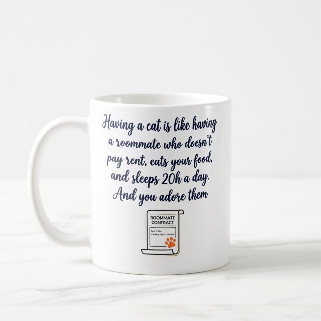 Humorous Gift for Cat Owners Coffee Mug (Left)