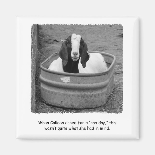 Humorous Goat Spa Day Magnet (Front)