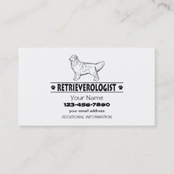 Humorous Golden Retriever Business Card by OlogistShop at Zazzle