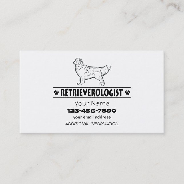 Humorous GOLDEN RETRIEVER Business Card (Front)