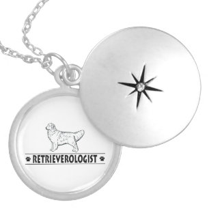 Humorous GOLDEN RETRIEVER Silver Plated Necklace