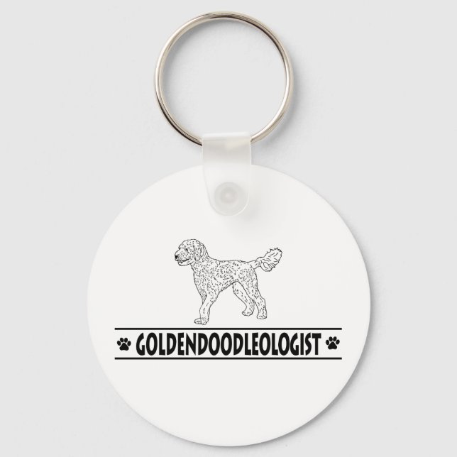 Humorous Goldendoodle Keychain (Front)