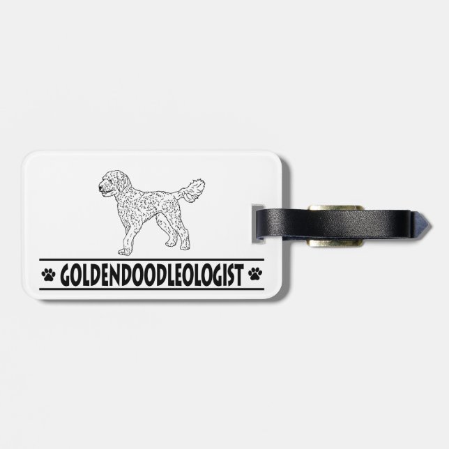 Humorous Goldendoodle Luggage Tag (Back Horizontal)