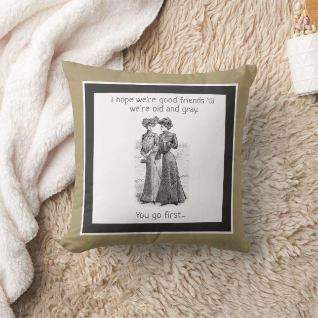 Humorous Good Friends gift throw pillow (Blanket)