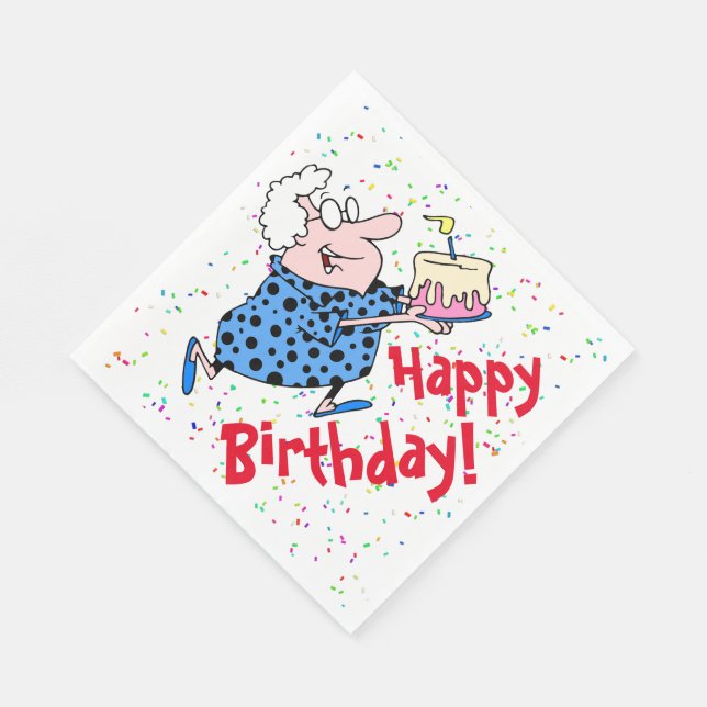 Humorous Grandma Birthday Cake Party Paper Napkins (Corner)