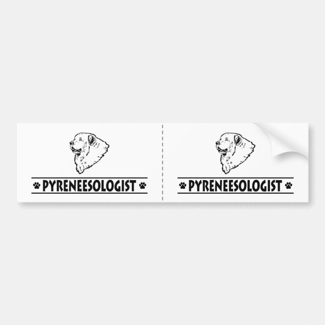 Humorous Great Pyrenees Bumper Sticker (Front)