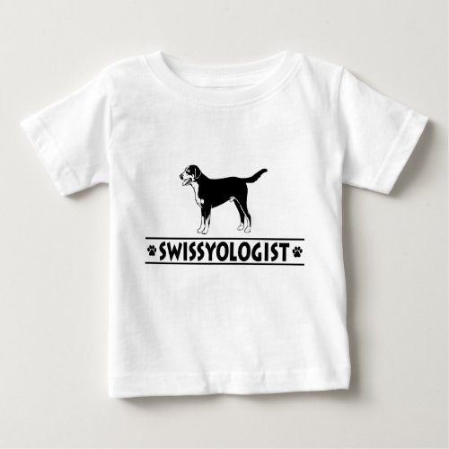 Humorous Greater Swiss Mountain Dog Baby T_Shirt