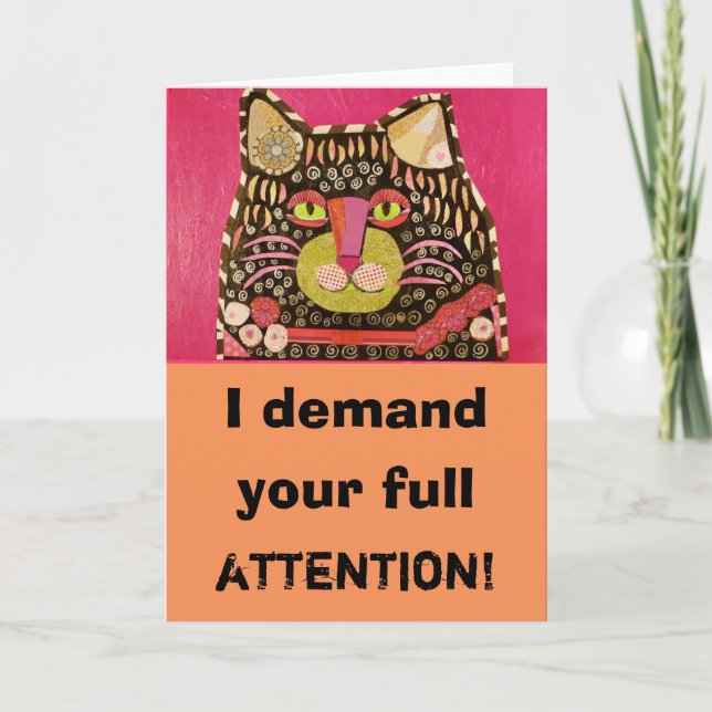 Humorous Greeting Card with Cool Cat (Front)