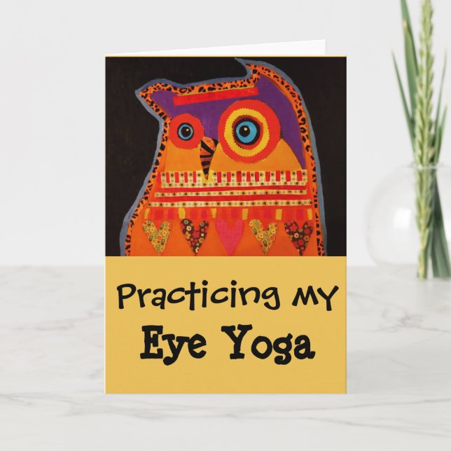 Humorous Greeting Card with Cool Owl (Front)